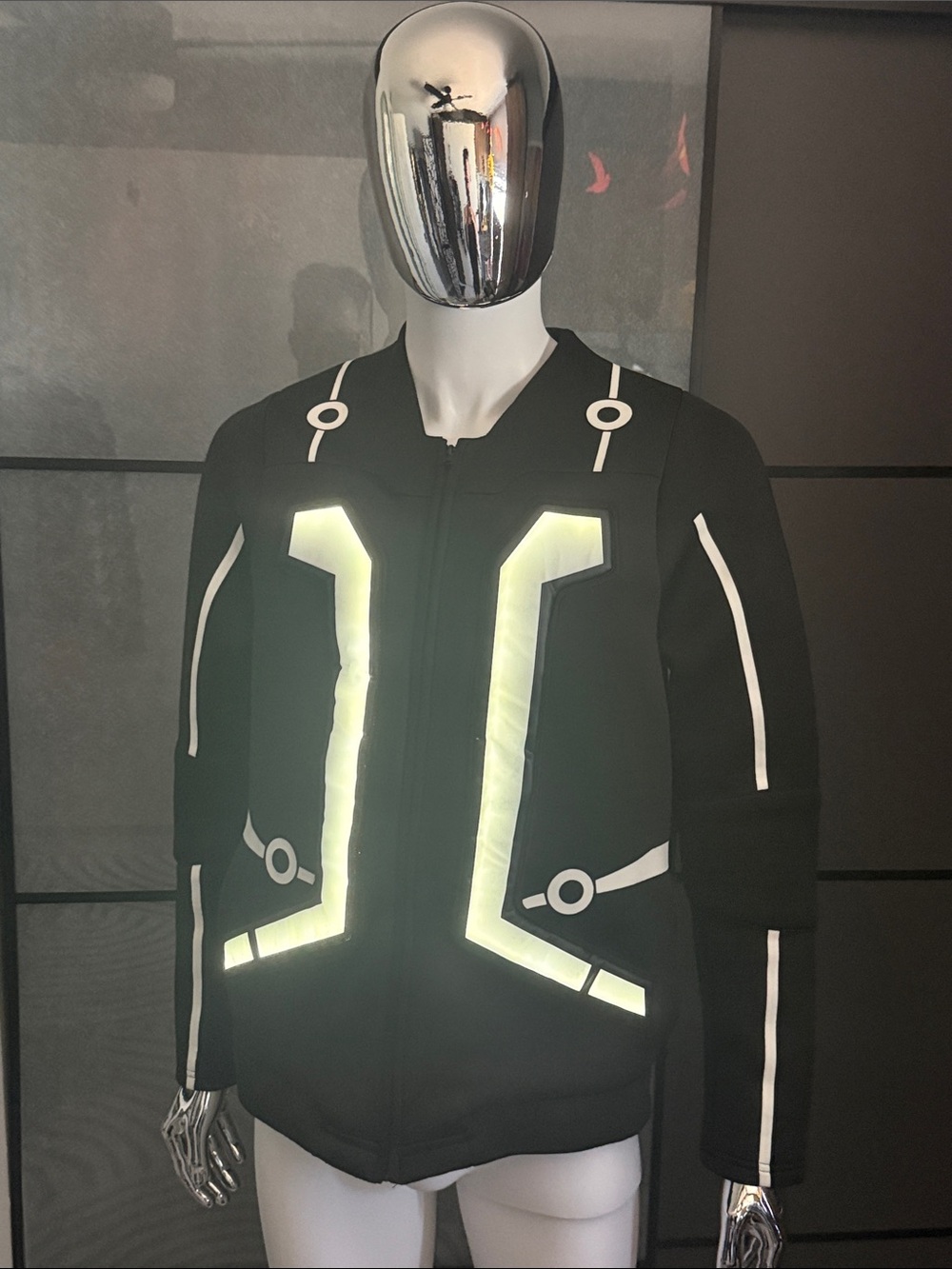 Disney TRON light up Black Jacket with White Trim - Picture 2 of 5